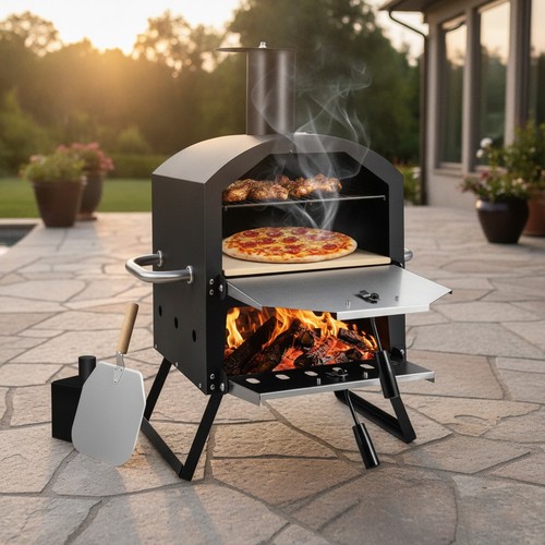 Wood fired pizza oven 54x31cm - wood,